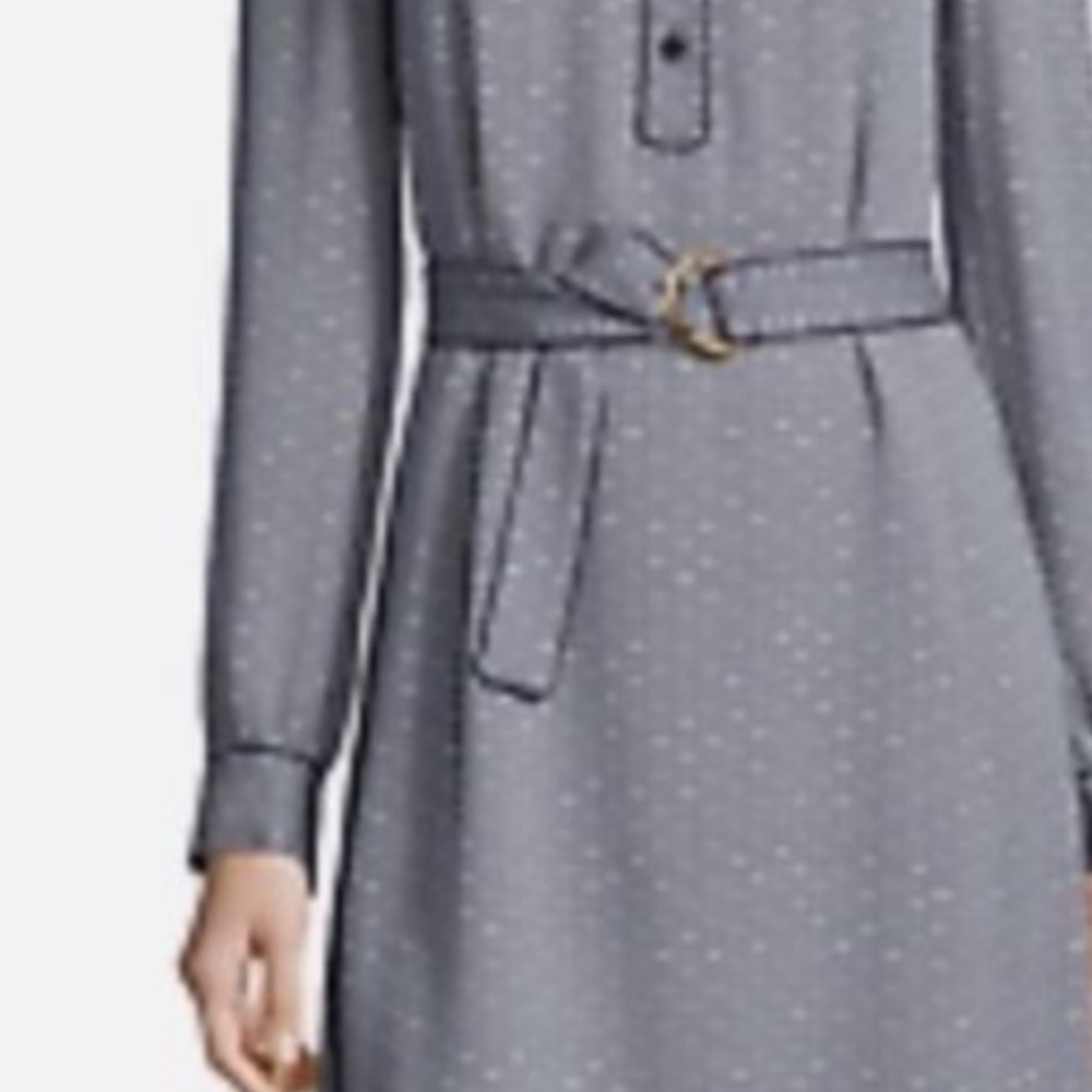 Tory Burch Gray Long Sleeve Shirt Dress